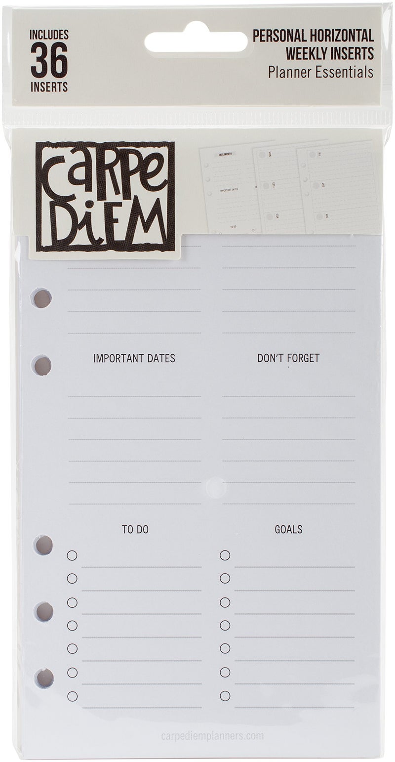 Simple Stories Carpe Diem by Simple Stories Personal Horizontal Format Weekly Planner Inserts - Image 2
